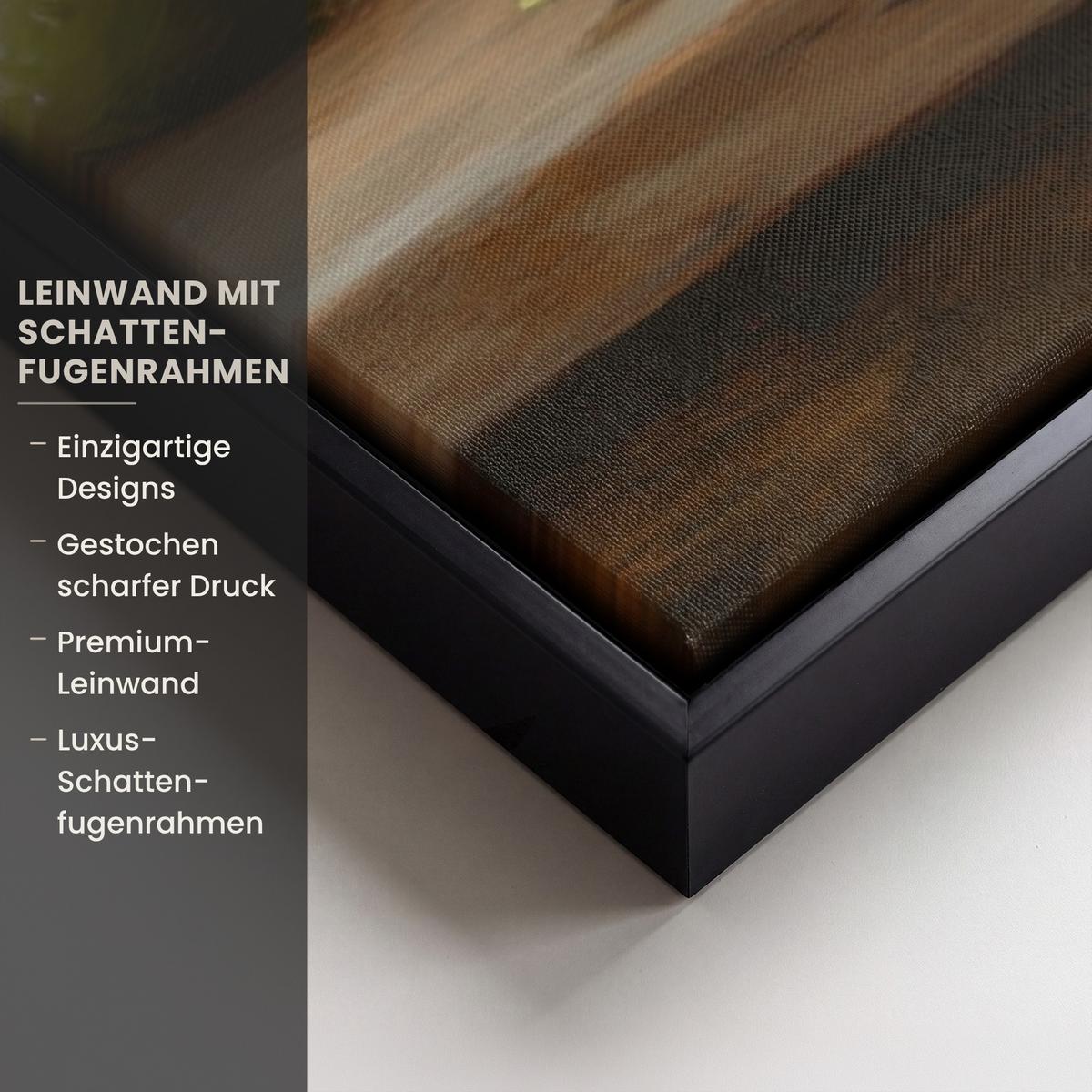 LEINWAND Bilder mit Rahmen - Oliven - Stilleben - Vintage - 90x90 - Olivgrün, Textil (90/90cm) - MuchoWow