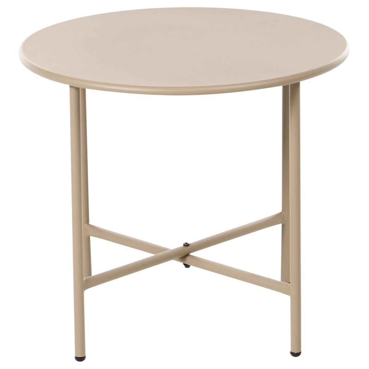 BISTROTISCH 50/50 cm Metall Beige Ovaro - Beige, Metall (50/50/45cm) - Beliani
