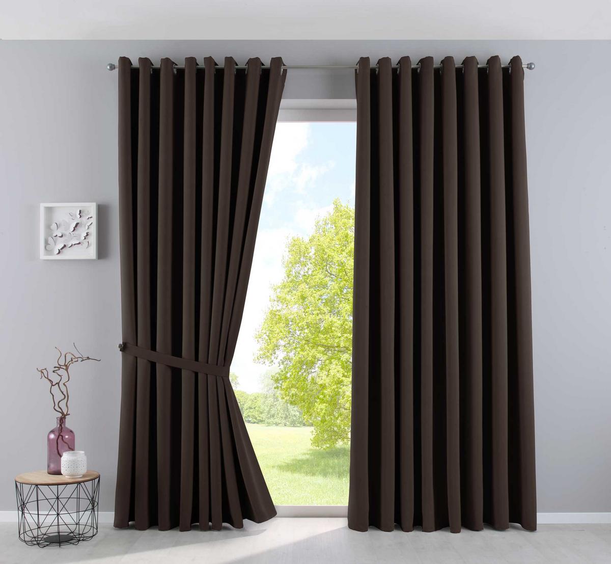 VORHANG »NEW YORK« HxB 245x140 cm Braun - Braun, Textil (140/245cm) - Gardinenbox