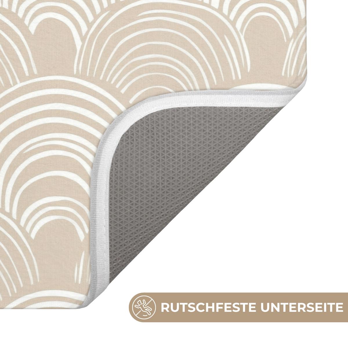 BADEMATTE Wellen - Textur - Beige 60x40 cm - Kaschmir, Textil (60/40cm) - OnlyWow