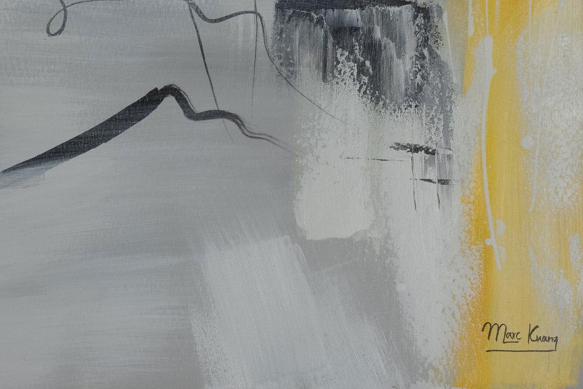 ACRYLBILD HANDGEMALT 102,5/77,5 cm - Orange/Grau, Textil (102.5/77.5cm) - KUNSTLOFT