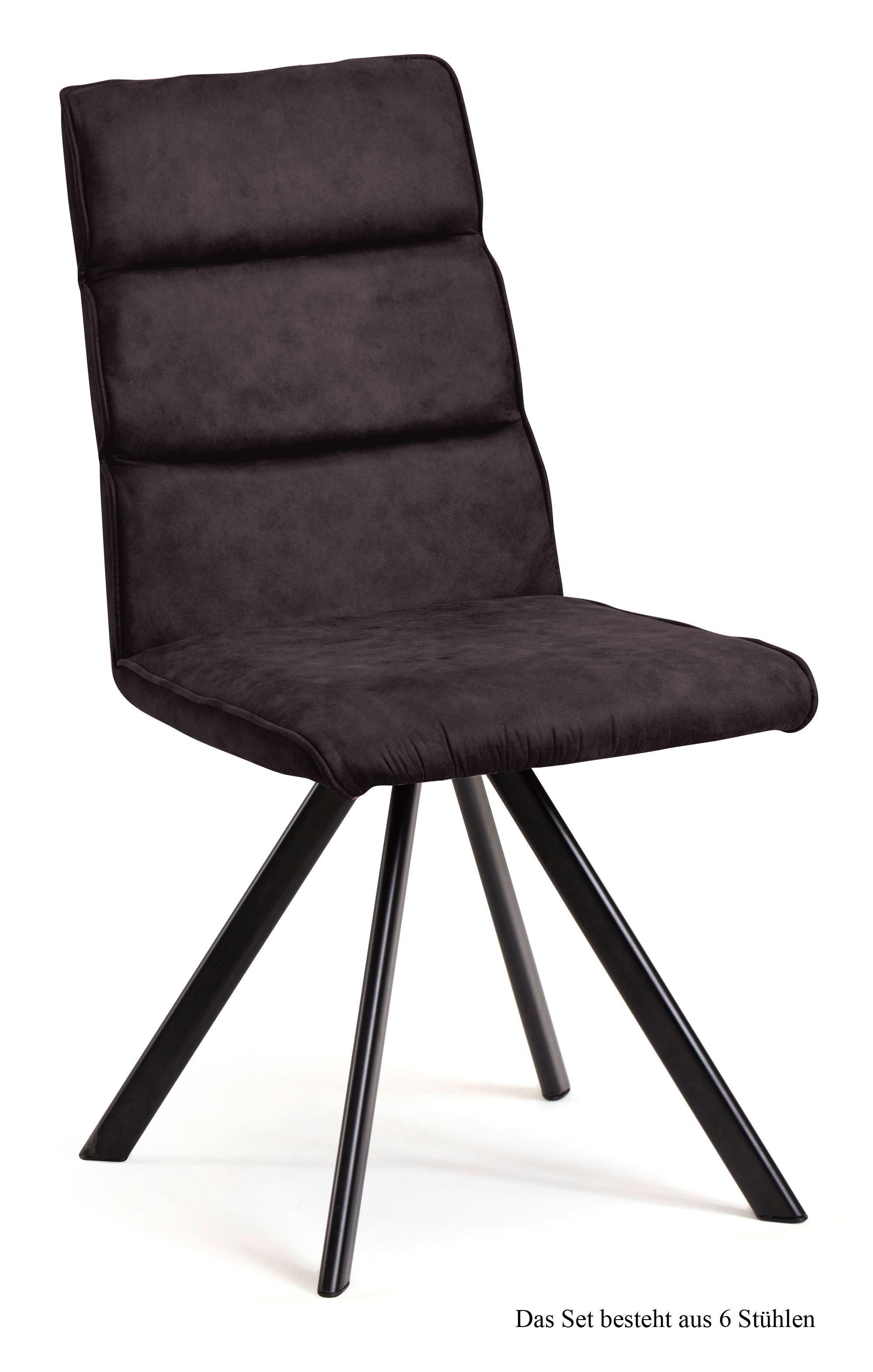 ESSZIMMERSTUHL (6er-Set) Ddene 47x92x60 Schwarz/Espresso - Dunkelbraun/Schwarz, Kunststoff (60/92/47cm) - 58aufmkessel