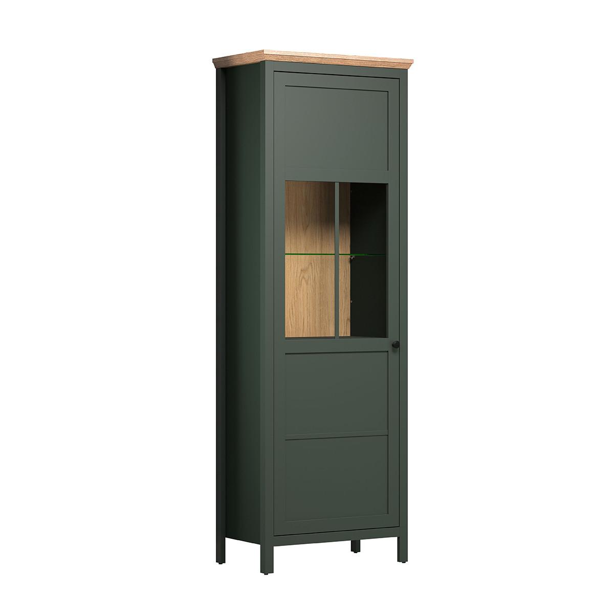 VITRINE Stanton Grün - Grün, Holzwerkstoff (69/69/198cm) - Trendteam