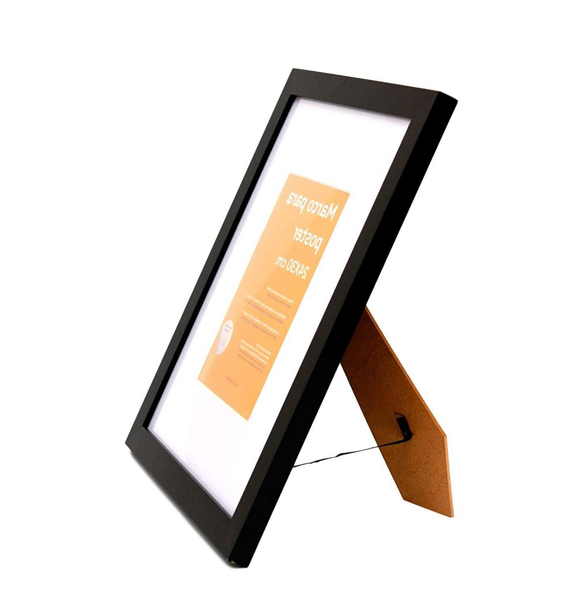 RAHMEN Set mit 10 aus MDF und Acrylglas Schutz und Aussteller für Fotografien, Bilder, Poster, Gemälde, Dekoration für Haus Farbe Schwarz A4 - Schwarz, Holz (21/3cm) - Nacnic