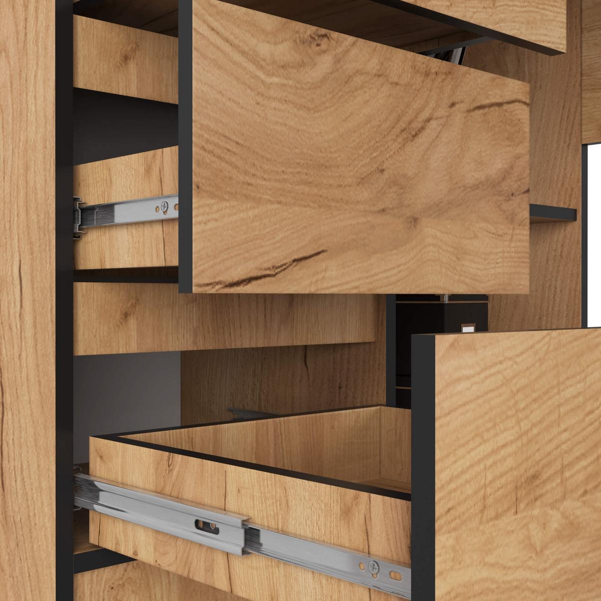 SCHREIBTISCH Eiche Craft 77/124/85 - Eiche San Remo, Holzwerkstoff (130/51/77cm) - RAUMHIRSCH FURNITURE