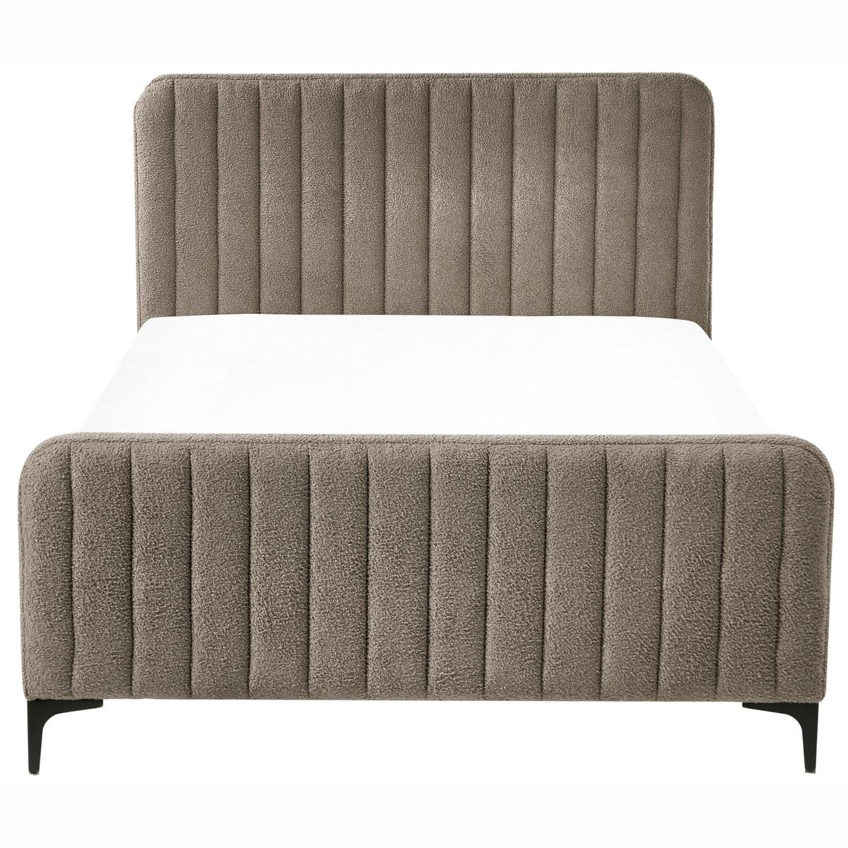 BETT mit Lattenrost 120/200 cm Taupe Lunan - Taupe/Schwarz, Textil (120/200cm) - Beliani