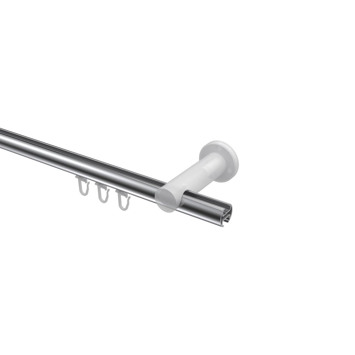 GARDINENSTANGE INNENLAUF Platon Verano 360 cm (geteilt in 2 x 180 cm), 1-läufig, 20 mm Ø Chrom - Chromfarben/Weiß, Metall (360cm) - INTERDECO