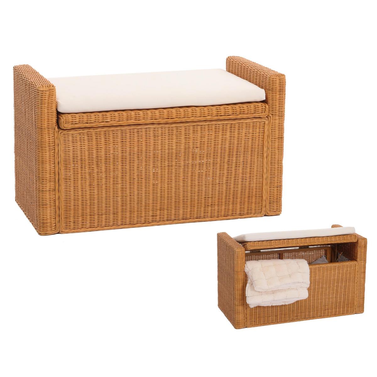 SITZBANK STAUFACH Braun - Weiß/Braun, Holz (88/51/44cm) - MCW