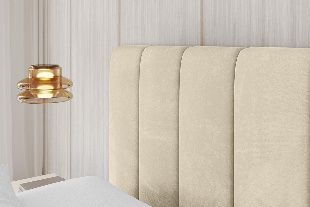 POLSTERBETT mit Bettkasten und Lattenrost, Bett mit Matratze H3/H4 - FINO 180x200 Beige - Ecru, Holzwerkstoff/Textil (180/200cm) - ALTDECOR