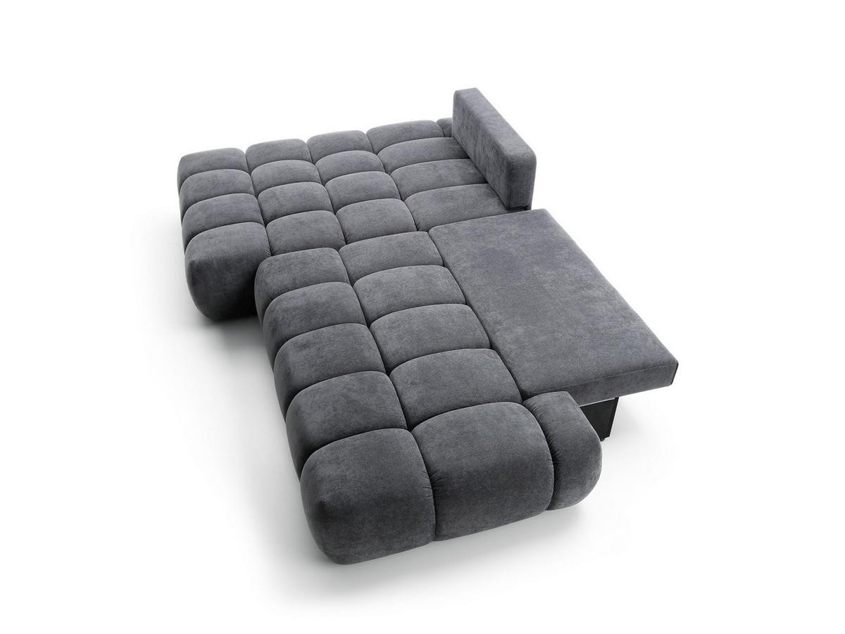 ECKSOFA GARDA Grau Chenille mit Schlaffunktion - Grau, Holz (280/131cm) - MASSENO