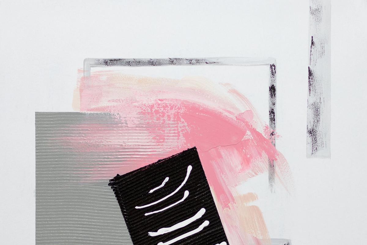 ACRYLBILD HANDGEMALT 60/80 cm - Pink/Grau, Holz/Textil (60/80cm) - KUNSTLOFT