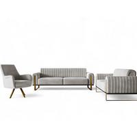 SOFASET Valerie 3-2 Und Drehsessel - Hellgrau, Holzwerkstoff/Textil (228/79/90cm) - Fun Möbel