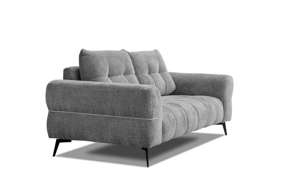 SOFA SALVINI 2,5-Sitzer, grau - Schwarz/Grau, Holzwerkstoff/Textil (176/88/99cm) - Wozimo