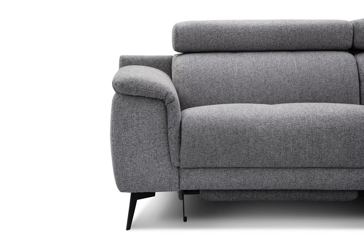 ECKSOFA FIERO 5-Sitzer mit 1 Relaxfunktion, grau - Grau, Holzwerkstoff/Textil (290/228cm) - Wozimo