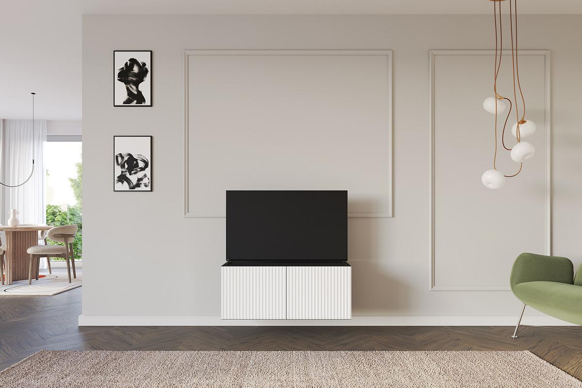 LOWBOARD NOA-2-W 100x40x40 cm - Schwarz / Weiß - Weiß, Holzwerkstoff (100/40/40cm) - ALTDECOR