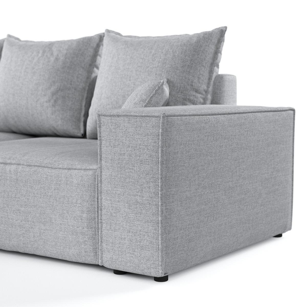 ECKSOFA SENSO mit Schlaffunktion Hellbeige im City Stoff - Hellgrau/Schwarz, Holz/Holzwerkstoff (255/148cm) - AltaBeds