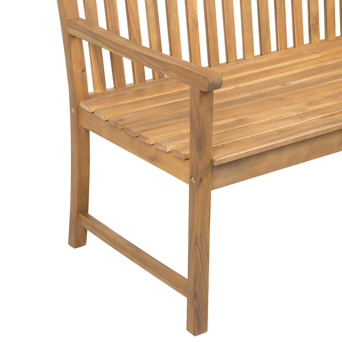 GARTENBANK zertifiziertes Holz hellbraun 120 cm Vivara - Hellbraun, Holz (120/88/61cm) - Beliani