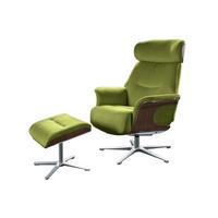 RELAXSESSELSET TOSAR Grün Velvet - Silberfarben/Grün, Textil/Metall (83/110/89cm) - KAWOLA