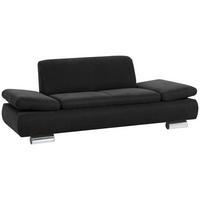 SOFA 2-Sitzer Kaye Bezug Veloursstoff Metallfuß verchromt / schwarz - Schwarz, Kunststoff (190/76/90cm) - 58aufmkessel