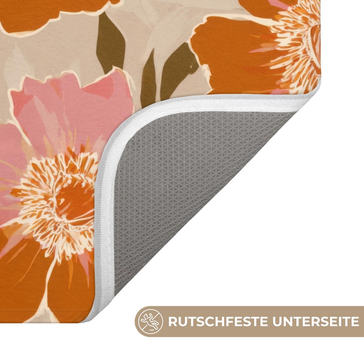 WC-VORLEGER Blumen - Motiv - Retro Toilettenvorleger 55x60 cm - Multicolor, Textil (55/1cm) - OnlyWow