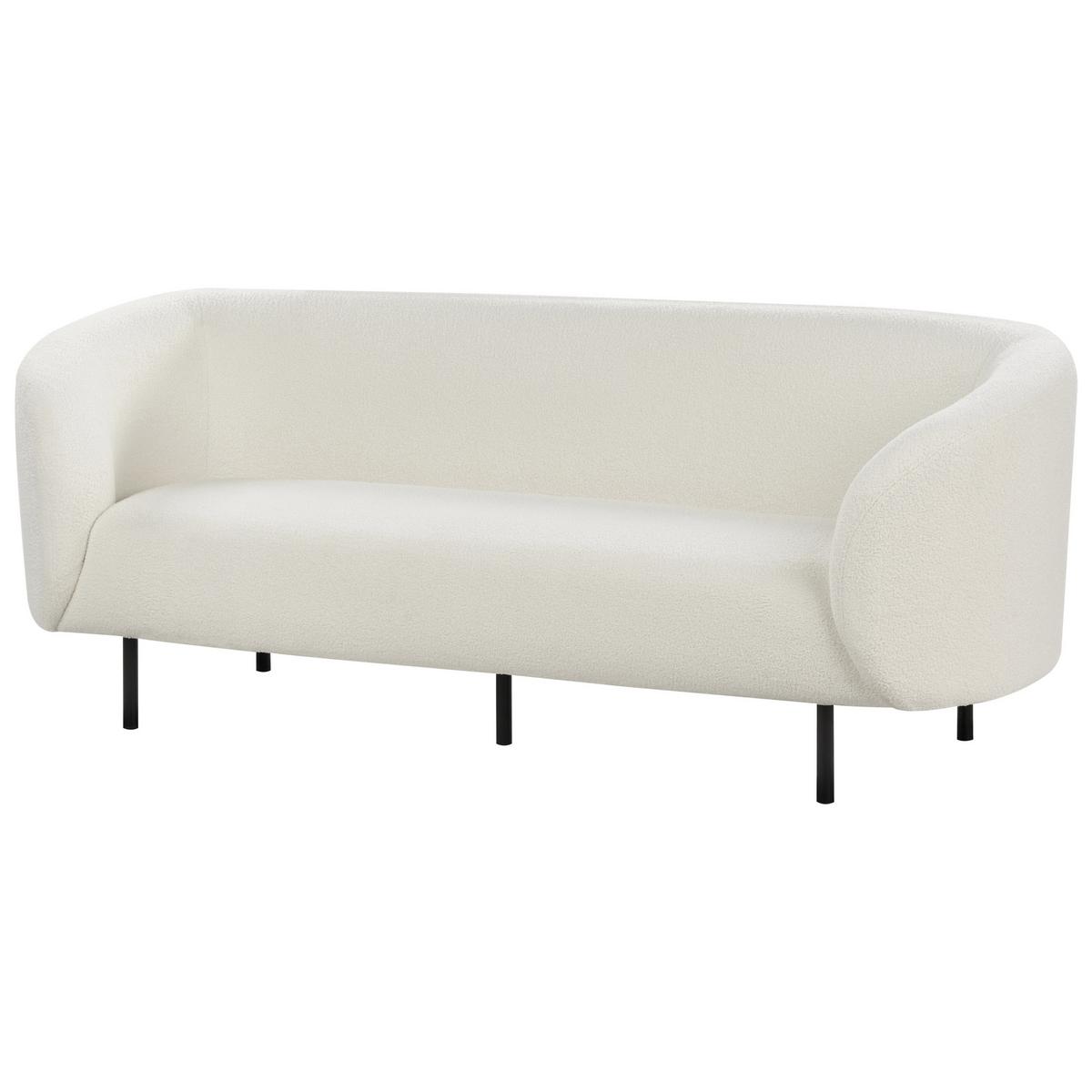 3-SITZER-SOFA Bouclé weiß/schwarz Loen - Schwarz/Weiß, Textil (200/79/70cm) - Beliani