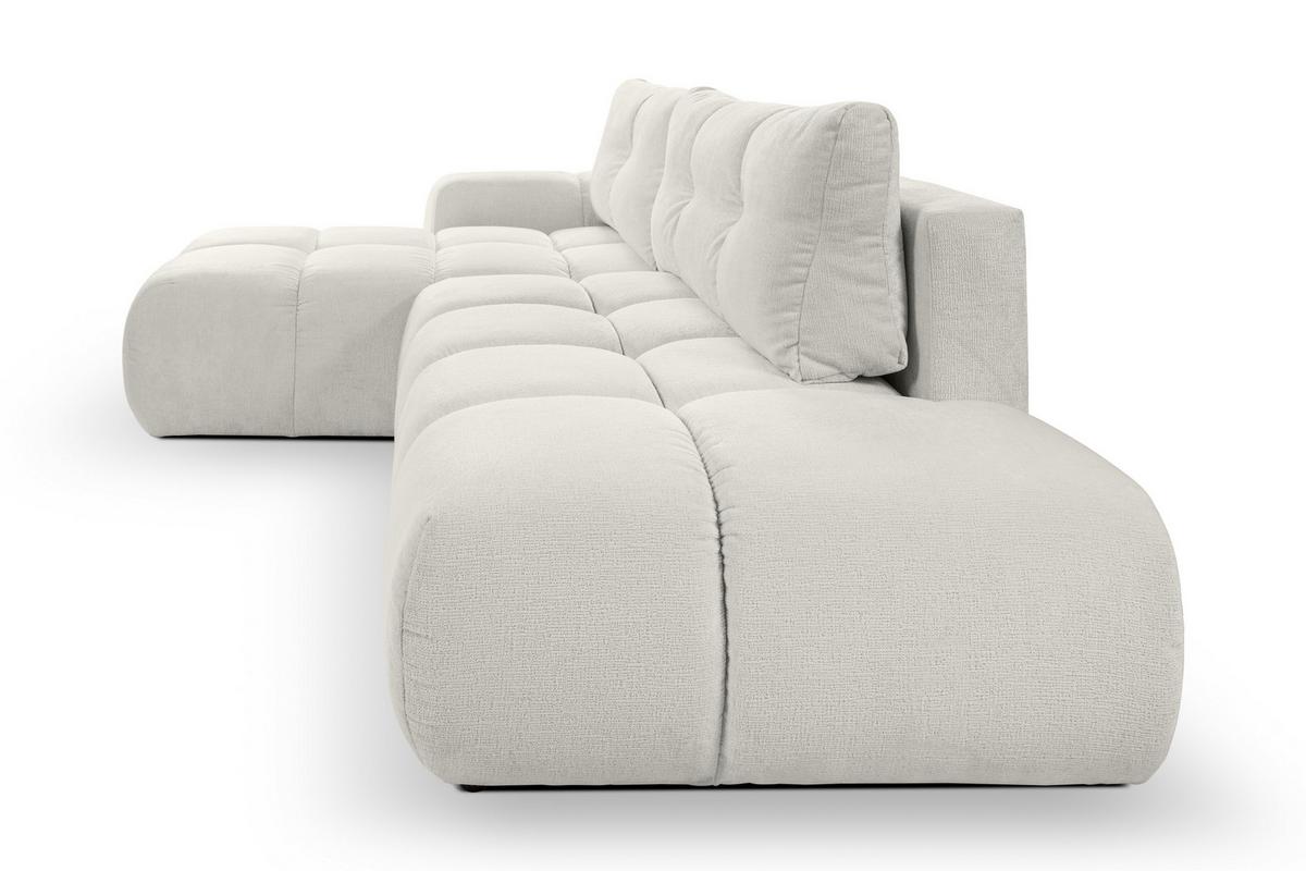 ECKSOFA DUCA L-S Beige Chenille mit Schlaffunktion - Beige, Holz (266.5/266.5cm) - MASSENO