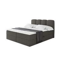 BOXBETT mit Matratze H4 - NINA - 180x200 cm - Grau - Grau, Holzwerkstoff (180/200cm) - ALTDECOR