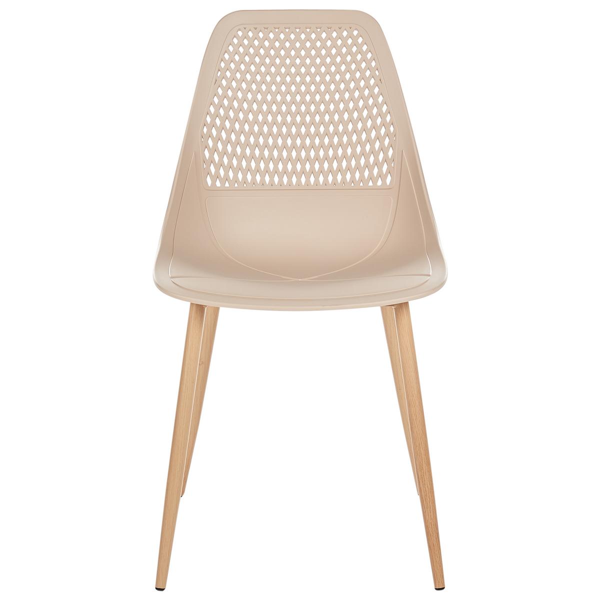 ESSZIMMERSTUHL 4er-Set Beige Hazelton - Beige/Braun, Kunststoff (46/84/54cm) - Beliani