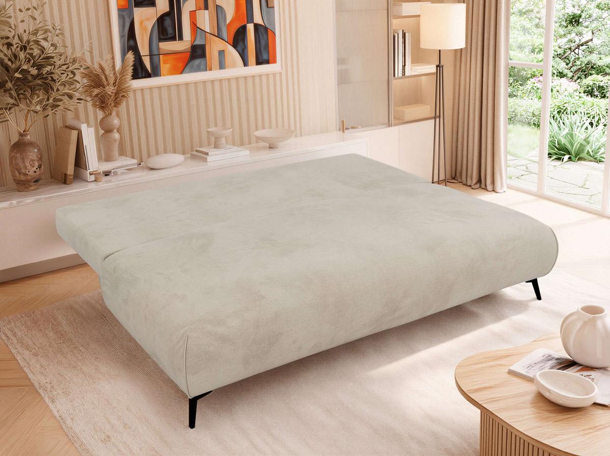3-SITZER SOFA VIRENO - Beige Velvet - Beige/Schwarz, Textil/Metall (197/95/102cm) - MKS