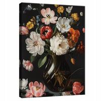 LEINWANDBILD Blumen Schwarz Schlafzimmer Modern 100x70 - Multicolor, Holzwerkstoff (70/100cm) - Wallarena