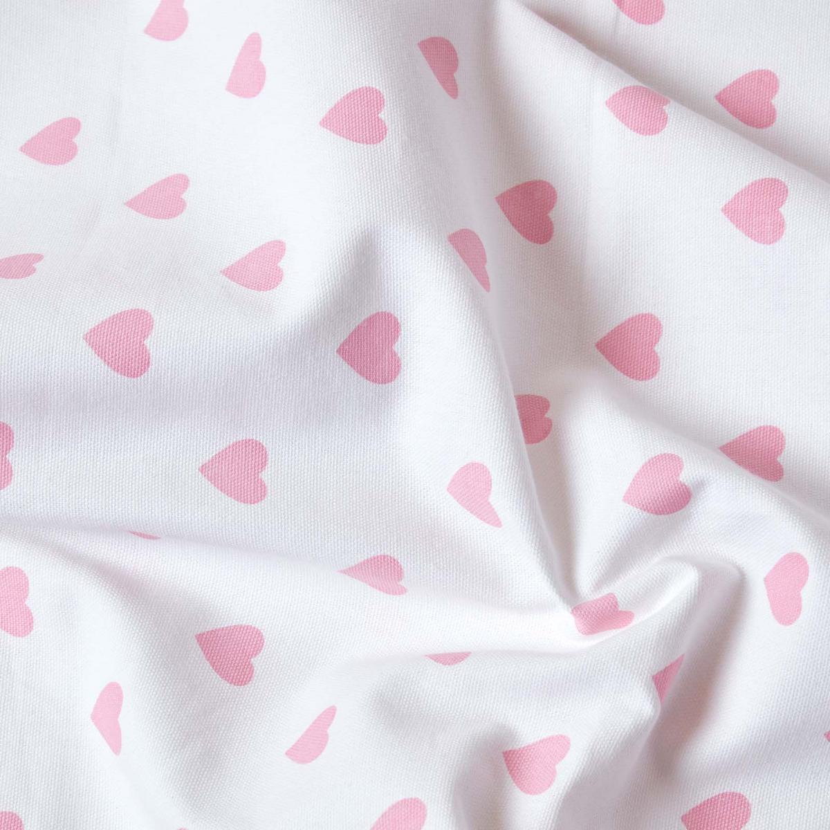 ÜBERWURF 150/200 cm, Herz-Muster, 100% Baumwolle - Rosa, Textil (150/200cm) - Homescapes