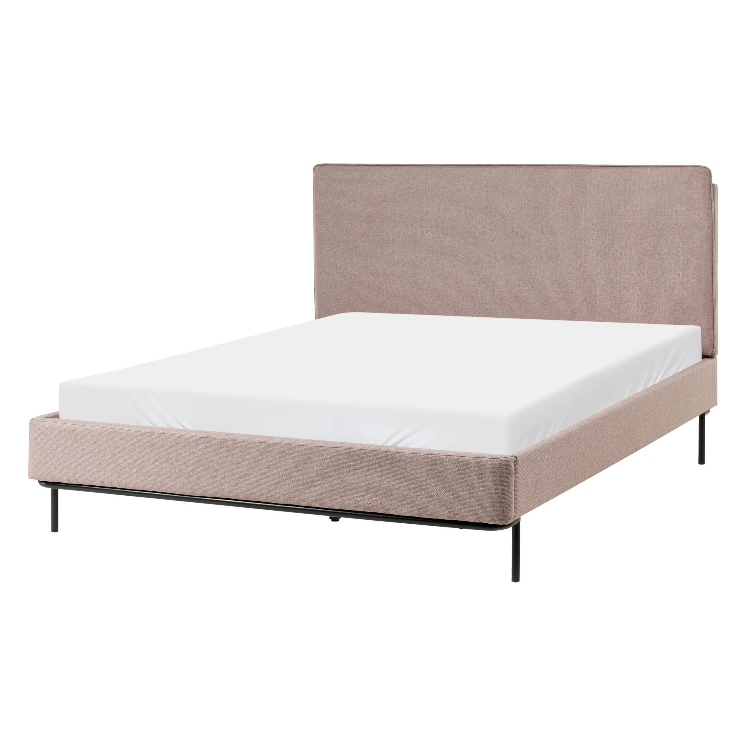 BETT mit Lattenrost 140/200 cm Taupe Corio - Taupe/Schwarz, Textil (140/200cm) - Beliani