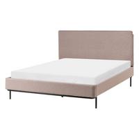 BETT mit Lattenrost 140/200 cm Taupe Corio - Taupe/Schwarz, Textil (140/200cm) - Beliani