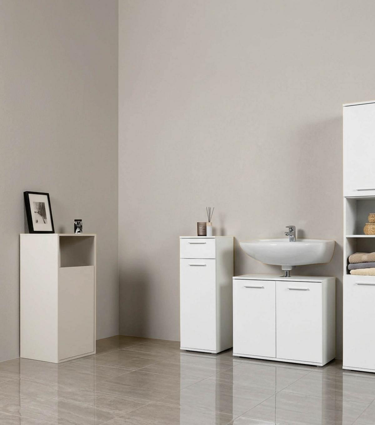 WÄSCHESCHRANK Der Wäschehüter - Beige, Holzwerkstoff (41/95/40cm) - Mokebo