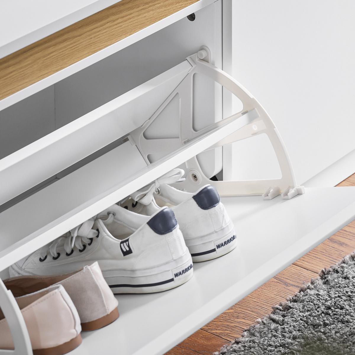 SCHUHBANK Weiß - Weiß, Holzwerkstoff (104/47/30cm) - SoBuy