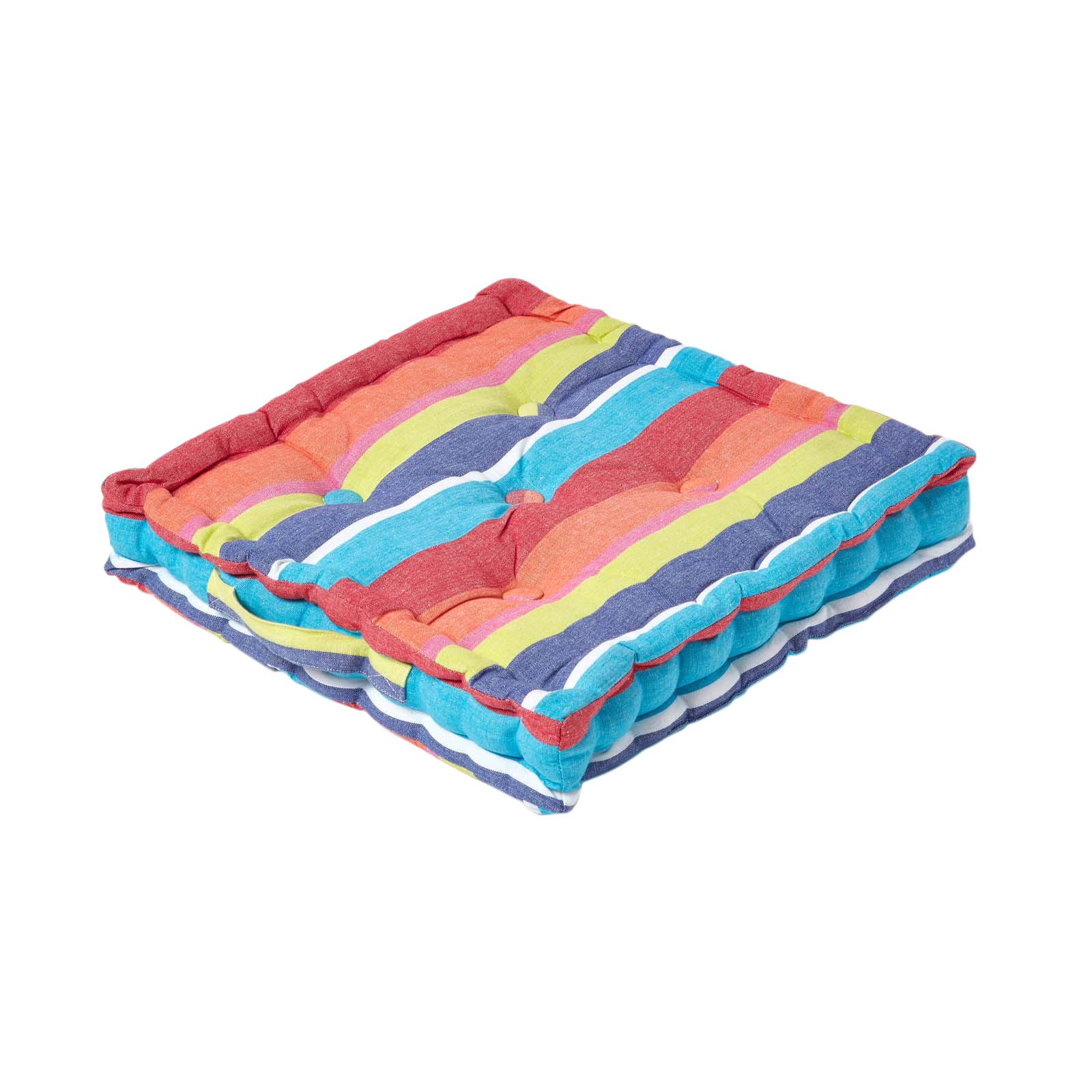 SITZKISSEN bunt gestreift 50/50/10 cm - Multicolor, Textil (50/50/10cm) - Homescapes