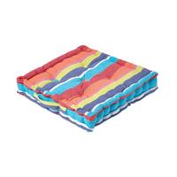 SITZKISSEN bunt gestreift 50/50/10 cm - Multicolor, Textil (50/50/10cm) - Homescapes