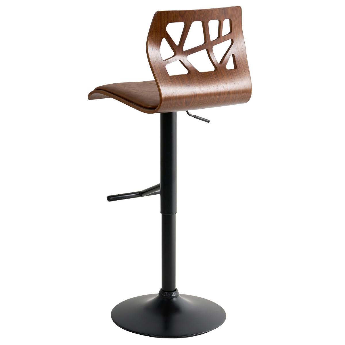 BARSTUHL 2er-Set Kunstleder Braun/Schwarz Petersburg - Schwarz/Braun, Holzwerkstoff/Metall (42/95/42cm) - Beliani