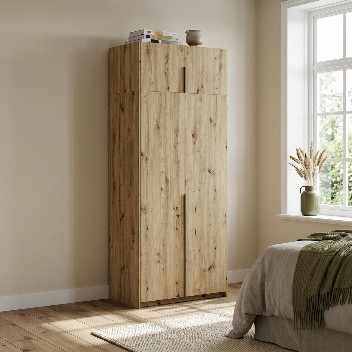 DREHTÜRENSCHRANK AMARA 100/250/58cm 2-türig Eiche Artisan - Eiche Artisan, Holzwerkstoff (100/250/58cm) - MASSENO