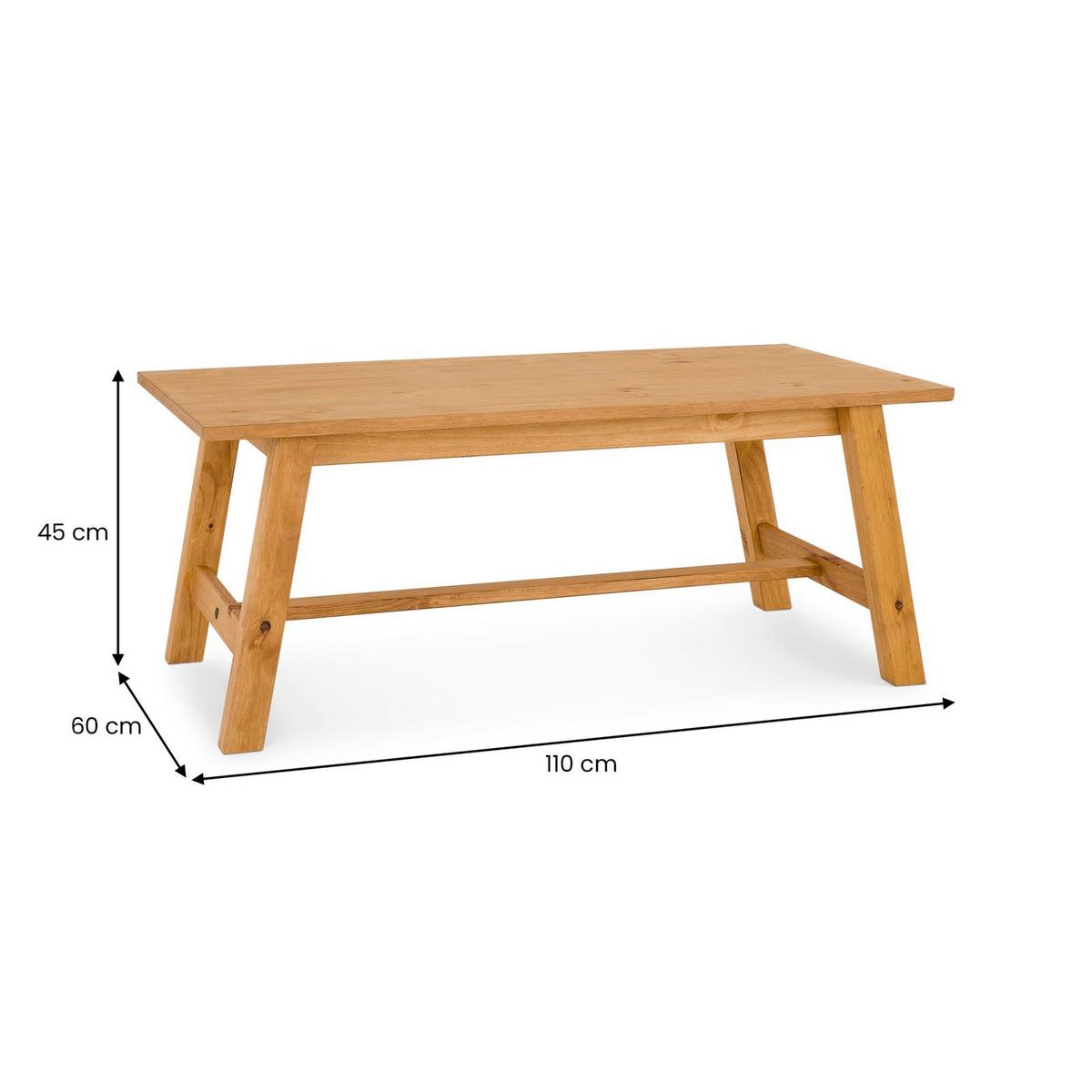 COUCHTISCH LUZERNA - Kieferfarben, Holz (60/110/45cm) - IDIMEX