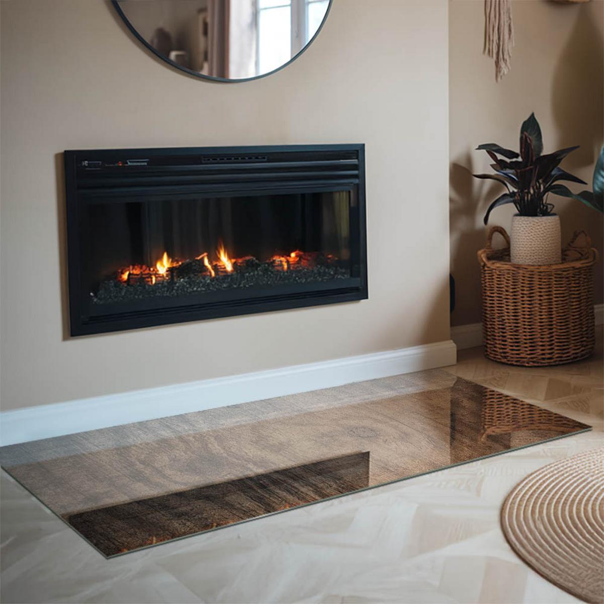 GLASPLATTE für Kamin 140x70 cm - Braun, Glas (140/70/0.4cm) - TULUP