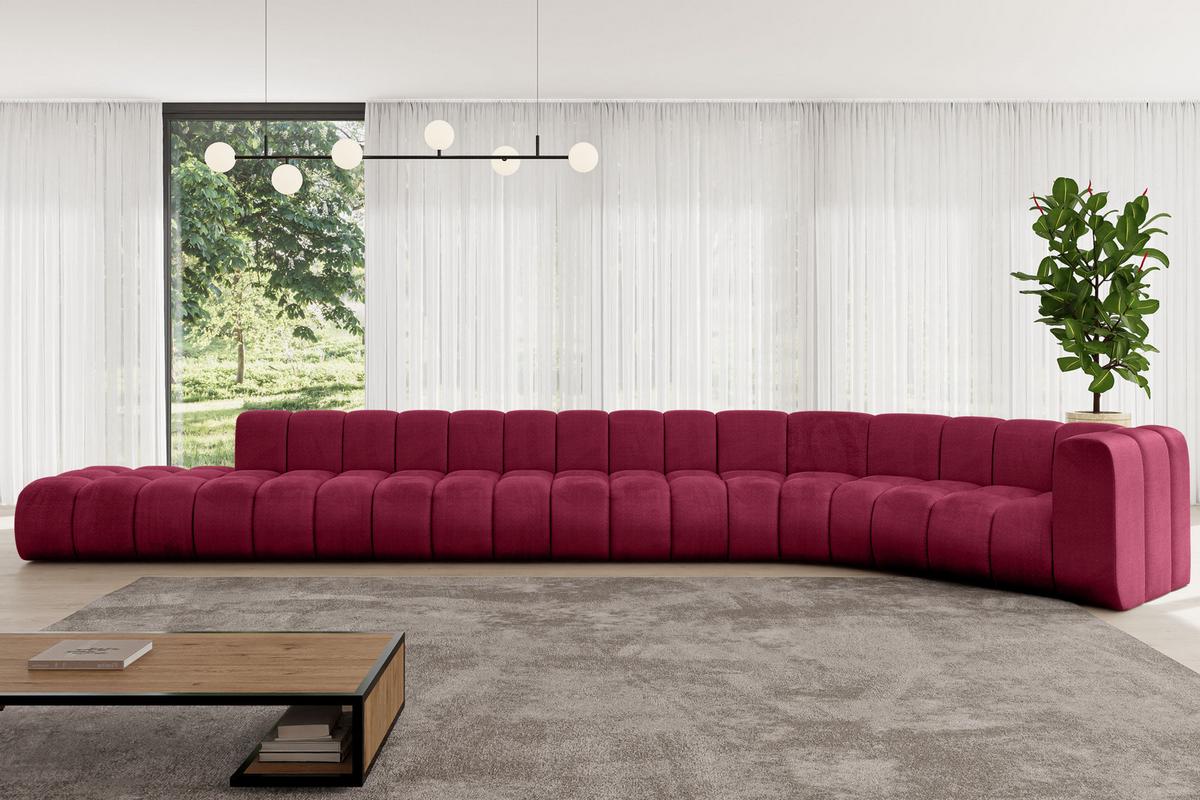 ECKSOFA modulares Sofa Tilmo-L3 - 581x194x70 cm Bordeauxrot - Bordeaux, Holzwerkstoff/Textil (581/194cm) - ALTDECOR