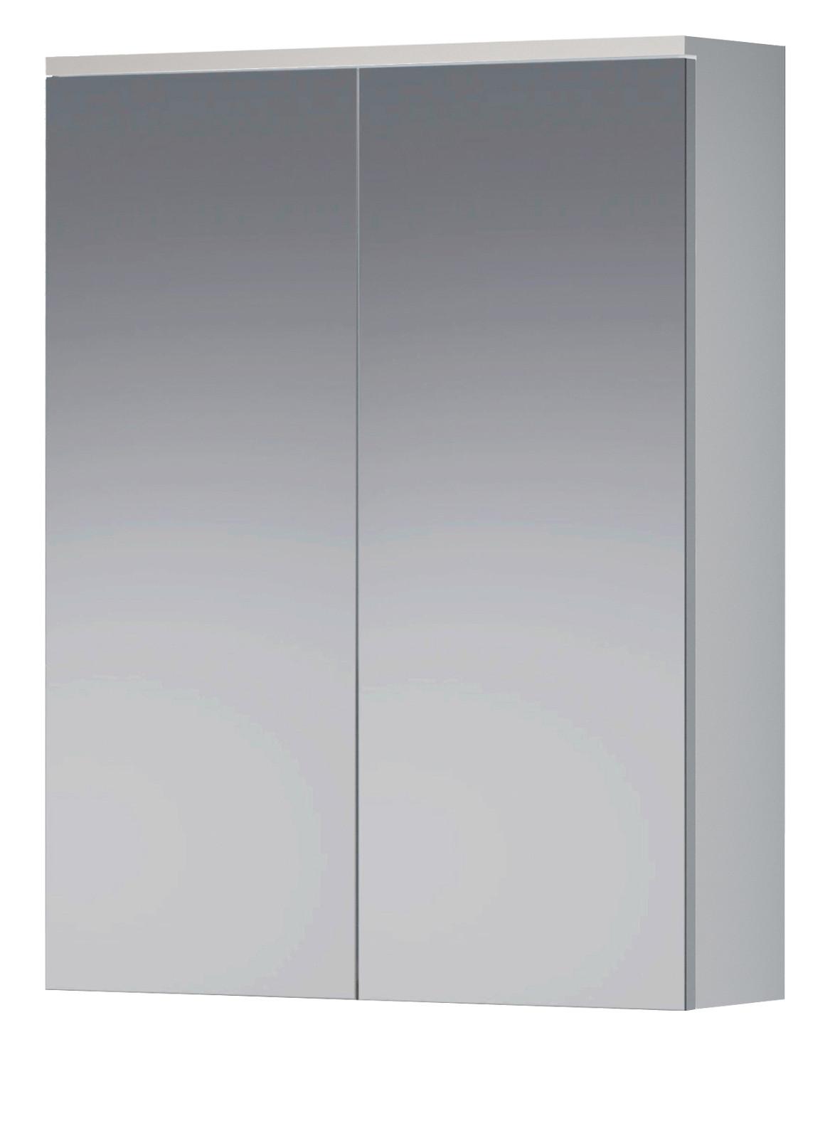 SPIEGELSCHRANK weiß 60 x 78 cm, Badschrank 2-türig - Silberfarben, Glas/Holzwerkstoff (60/78/18cm) - Top.Furn