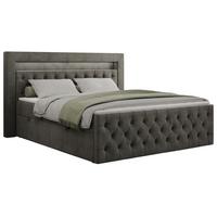 BOXBETT GOLD-9 LED 200/200 Dunkelgrau Velvet - H4 - Dunkelgrau, Holz/Textil (200/200cm) - MKS
