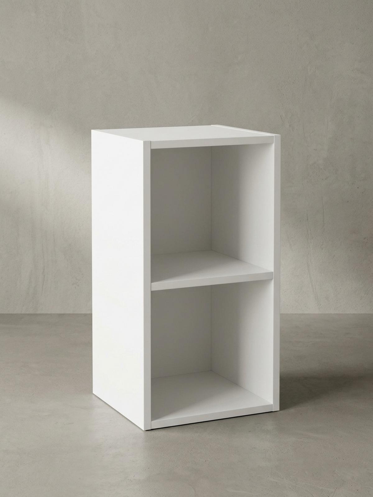 REGAL Melamin 2 Fächer Kompakt CERVINO, Weiß 30x30x60 cm - Weiß, Holz (30/60/30cm) - KADIMA DESIGN