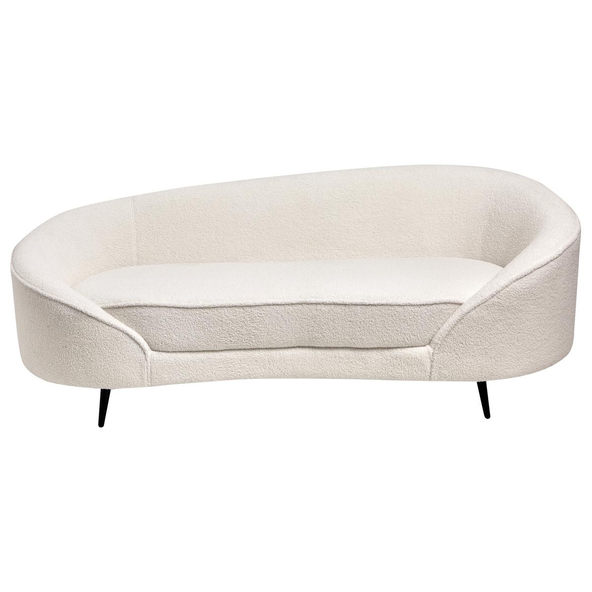 3-SITZER-SOFA Bouclé weiß/schwarz Savar - Schwarz/Weiß, Textil (183/69/84cm) - Beliani