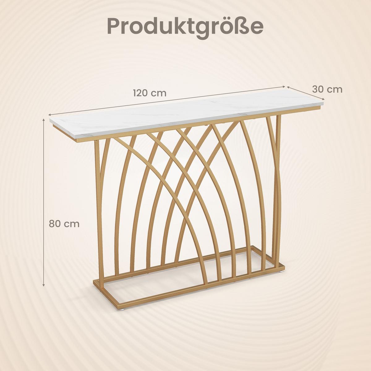 KONSOLENTISCH Weiß - Weiß, Holzwerkstoff (30/120/80cm) - COSTWAY