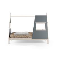 TIPIBETT 90x200 cm mit integriertem Fenster 104.6/219,4/159,3 cm - Grün, Holzwerkstoff (200/90cm) - Calicosy