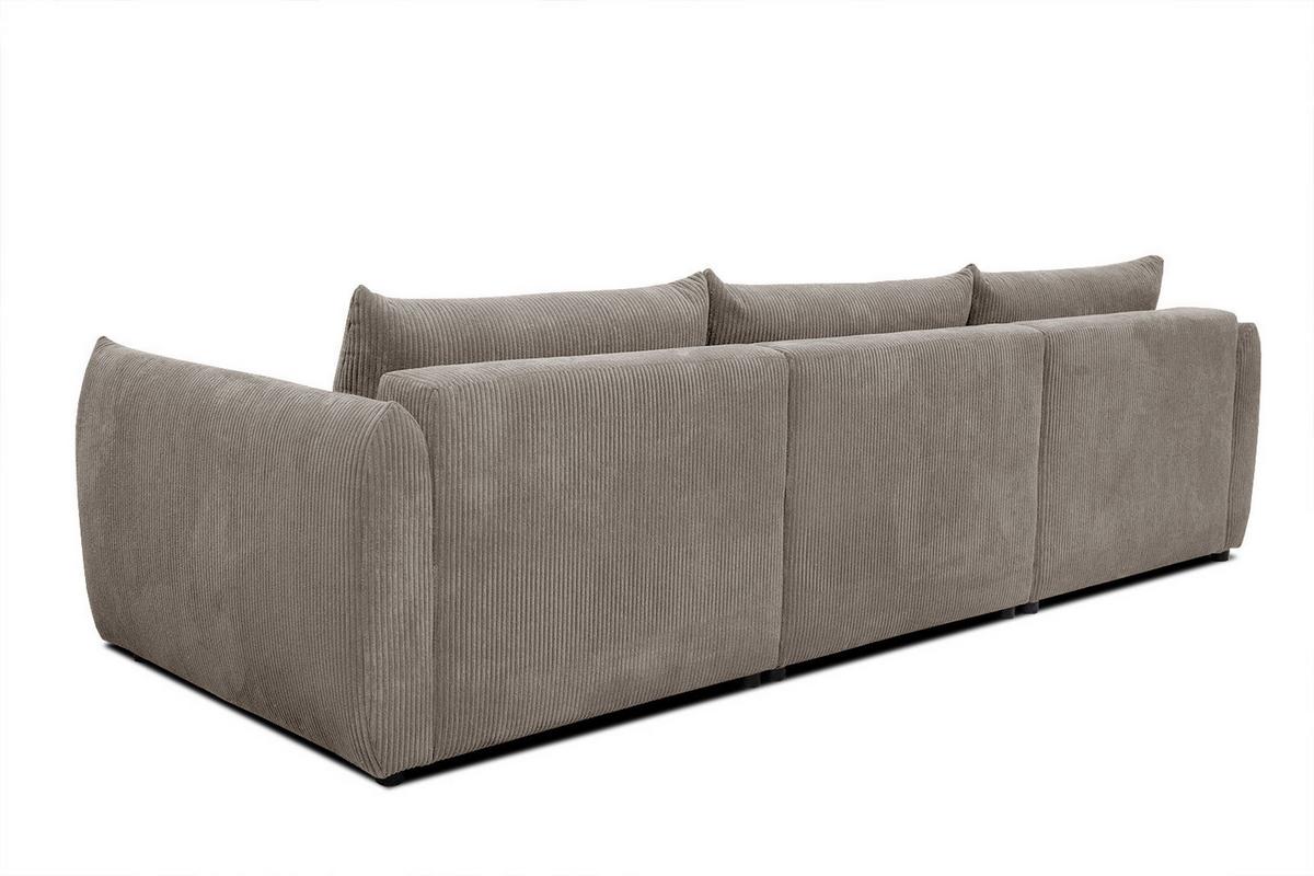 ECKSOFA TAUER 5-Sitzer, taupe - Taupe/Schwarz, Holzwerkstoff/Kunststoff (173/294cm) - Wozimo