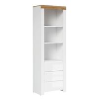 BÜCHERREGAL Hella Weiß und Holz - Weiß, Holzwerkstoff (68/203/42cm) - Petits-meubles